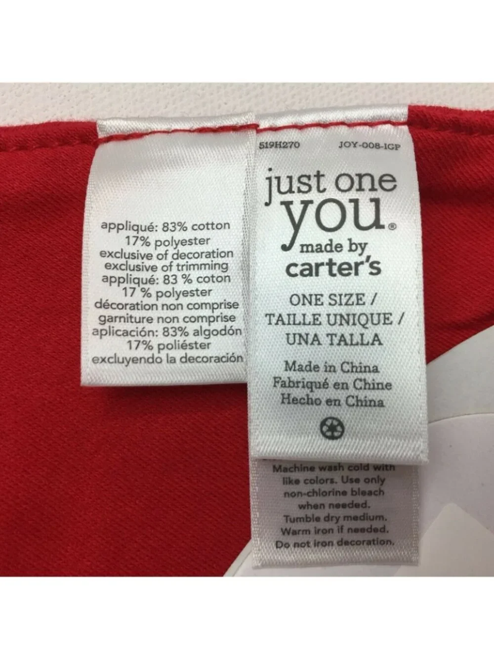 Just One You By Carters Baby Red Bandana Bib With Santa Beard Appliqué One Size